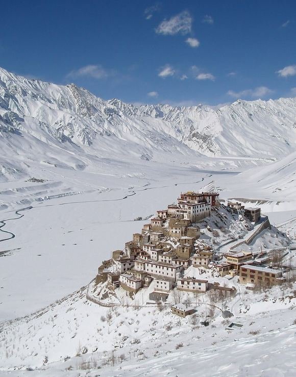 Key Monastery in winter, Spiti Valley near Kaza